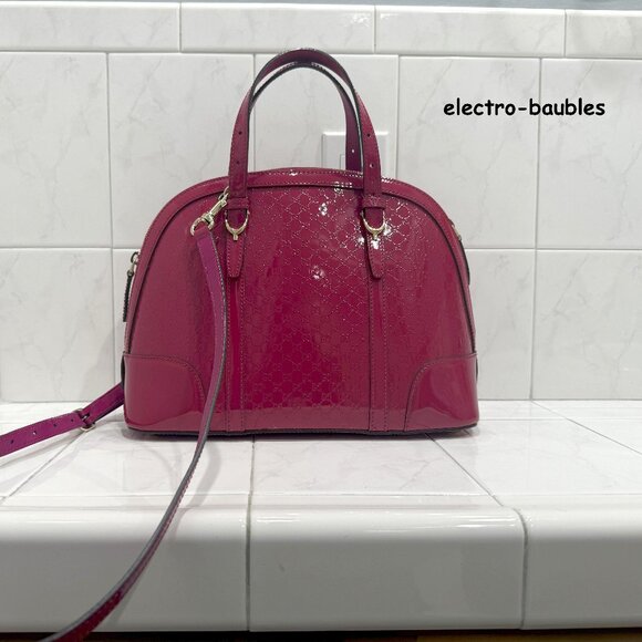 Gucci Style # 309617 Micro1Guccissima Convertible Med Dome Patent Leather - EUC! - Picture 5 of 16